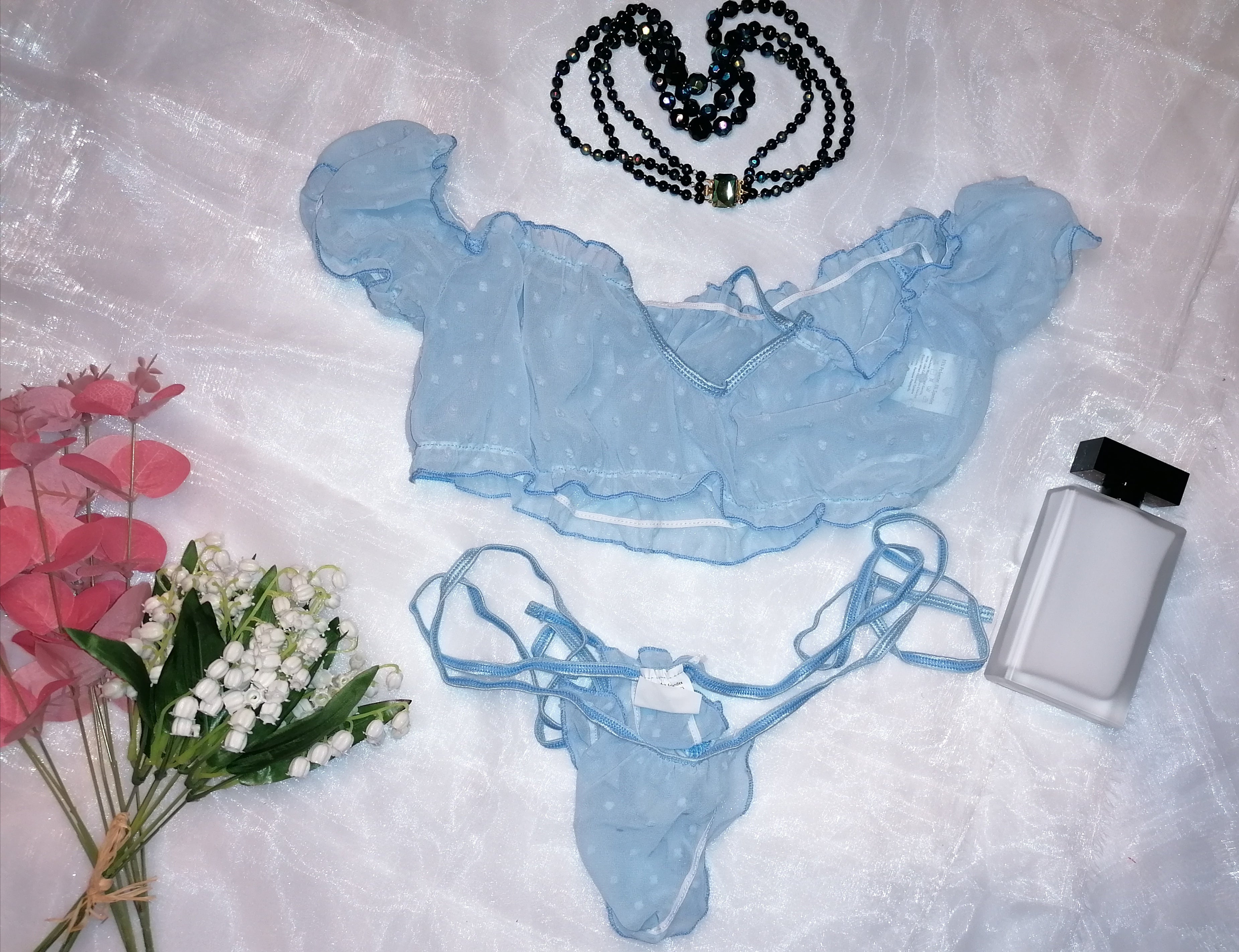 Lola Frill Trim Chiffon Lingerie Set IN 5 COLOURS